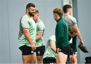 1 July 2025; Michael Milne, left, and Craig Casey during Ireland rugby squad training at the IRFU High Performance Centre at the Sport Ireland Campus in Dublin. Photo by Ramsey Cardy/Sportsfile