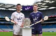 1 July 2025; eir has reached a major milestone in its network transformation, securing Ireland's No.1 5G Network Availability award for the fifth year in a row. As the first operator to launch 5G at Croke Park in 2020, eir continues to enhance the matchday experience for fans and players alike. Known as the fastest field sport in the world, hurling is a fitting match for eir’s ultra-fast fibre and 5G networks – now bringing faster speeds, stronger connections, and better coverage to communities across Ireland. Pictured at the announcement eir Hurling ambassadors Shane Kingston of Cork, left, and Conor Burke of Dublin. Photo by Brendan Moran/Sportsfile