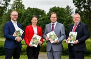 30 June 2025; In attendance during the Business of Horsepower Launch is Minister for Further and Higher Education, Research, Innovation and Science James Lawless TD, third from left, with from left, IFAC Head of Growth and Agrifood Consulting David Leydon, Horse Sport Ireland Head of Breeding, Innovation and Development Dr Sonja Egan, and Horse Sport Ireland Chief Executive Denis Duggan at Beech House, Millennium Park, Naas, Kildare. Photo by Sam Barnes/Sportsfile