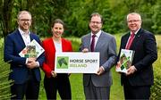 30 June 2025; In attendance during the Business of Horsepower Launch is Minister for Further and Higher Education, Research, Innovation and Science James Lawless TD, third from left, with from left, IFAC Head of Growth and Agrifood Consulting David Leydon, Horse Sport Ireland Head of Breeding, Innovation and Development Dr Sonja Egan, and Horse Sport Ireland Chief Executive Denis Duggan at Beech House, Millennium Park, Naas, Kildare. Photo by Sam Barnes/Sportsfile