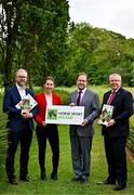 30 June 2025; In attendance during the Business of Horsepower Launch is Minister for Further and Higher Education, Research, Innovation and Science James Lawless TD, third from left, with from left, IFAC Head of Growth and Agrifood Consulting David Leydon, Horse Sport Ireland Head of Breeding, Innovation and Development Dr Sonja Egan, and Horse Sport Ireland Chief Executive Denis Duggan at Beech House, Millennium Park, Naas, Kildare. Photo by Sam Barnes/Sportsfile