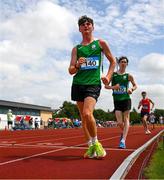 21 June 2025; Evan Walshe of Kilkenny CBS, representing Leinster, competes in the boys 3000m walk during the 123.ie Irish Schools Athletics Association Tailteann Games at SETU Campus in Carlow. Photo by Sam Barnes/Sportsfile