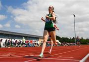 21 June 2025; Freyja O'Carroll of Holy Faith Clontarf, representing Leinster, competes in the girls 800m during the 123.ie Irish Schools Athletics Association Tailteann Games at SETU Campus in Carlow. Photo by Sam Barnes/Sportsfile