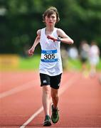 21 June 2025; Benjamin Challis of Campbell College, representing Ulster, competes in the boys 3000m walk during the 123.ie Irish Schools Athletics Association Tailteann Games at SETU Campus in Carlow. Photo by Sam Barnes/Sportsfile