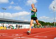 21 June 2025; Megan Brunt of Loreto Dalkey, representing Leinster, competes in the girls 1500m during the 123.ie Irish Schools Athletics Association Tailteann Games at SETU Campus in Carlow. Photo by Sam Barnes/Sportsfile