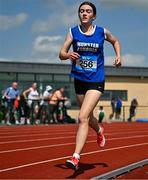 21 June 2025; Aoibhinn Lynch of Mount Mercy Cork, representing Munster, representing Leinster, competes in the girls 300m during the 123.ie Irish Schools Athletics Association Tailteann Games at SETU Campus in Carlow. Photo by Sam Barnes/Sportsfile