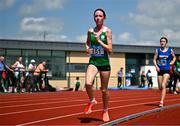 21 June 2025; Sinead Cormack of Presentation Kilkenny, representing Leinster, competes in the girls 300m during the 123.ie Irish Schools Athletics Association Tailteann Games at SETU Campus in Carlow. Photo by Sam Barnes/Sportsfile