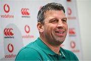 1 July 2025; Assistant coach Denis Leamy during an Ireland rugby media conference at the IRFU High Performance Centre at the Sport Ireland Campus in Dublin. Photo by Ramsey Cardy/Sportsfile