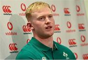1 July 2025; Jamie Osborne during an Ireland rugby media conference at the IRFU High Performance Centre at the Sport Ireland Campus in Dublin. Photo by Ramsey Cardy/Sportsfile