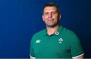 1 July 2025; Assistant coach Denis Leamy poses for a portrait during an Ireland rugby media conference at the IRFU High Performance Centre at the Sport Ireland Campus in Dublin. Photo by Ramsey Cardy/Sportsfile