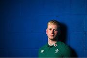 1 July 2025; Jamie Osborne poses for a portrait during an Ireland rugby media conference at the IRFU High Performance Centre at the Sport Ireland Campus in Dublin. Photo by Ramsey Cardy/Sportsfile
