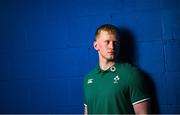 1 July 2025; Jamie Osborne poses for a portrait during an Ireland rugby media conference at the IRFU High Performance Centre at the Sport Ireland Campus in Dublin. Photo by Ramsey Cardy/Sportsfile