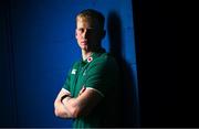 1 July 2025; Jamie Osborne poses for a portrait during an Ireland rugby media conference at the IRFU High Performance Centre at the Sport Ireland Campus in Dublin. Photo by Ramsey Cardy/Sportsfile