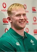 1 July 2025; Jamie Osborne during an Ireland rugby media conference at the IRFU High Performance Centre at the Sport Ireland Campus in Dublin. Photo by Ramsey Cardy/Sportsfile