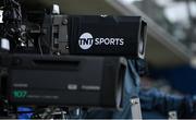 29 June 2025; A TNT Sports branded television camera during the women's international friendly match between the USA and Republic of Ireland at TQL Stadium in Cincinnati, Ohio, USA. Photo by Stephen McCarthy/Sportsfile