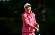 2 July 2025; Content creator Nathalie Lennon after playing her tee shot on the first hole during the Pro Am ahead of the 2025 KPMG Women’s Irish Open Golf Championship at Carton House Golf Club in Maynooth, Kildare. Photo by Seb Daly/Sportsfile