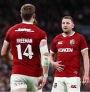 2 July 2025; Finn Russell, right, and Tommy Freeman of British & Irish Lions during the tour match between Queensland Reds and the British & Irish Lions at Suncorp Stadium in Brisbane, Australia. Photo by Steve Christo/Sportsfile