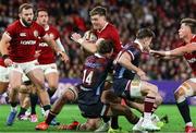 2 July 2025; Tommy Freeman of British & Irish Lions on his way to scoring his side's sixth try during the tour match between Queensland Reds and the British & Irish Lions at Suncorp Stadium in Brisbane, Australia. Photo by Steve Christo/Sportsfile
