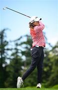 2 July 2025; Leona Maguire of Ireland watches her tee shot on the second hole during the Pro Am ahead of the 2025 KPMG Women’s Irish Open Golf Championship at Carton House Golf Club in Maynooth, Kildare. Photo by Seb Daly/Sportsfile