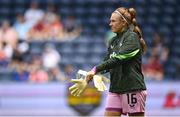 29 June 2025; Republic of Ireland goalkeeper Grace Moloney before the women's international friendly match between the USA and Republic of Ireland at TQL Stadium in Cincinnati, Ohio, USA. Photo by Stephen McCarthy/Sportsfile