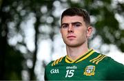 2 July 2025; Meath footballer Eoghan Frayne poses for a portrait during a Meath Football media conference at Bective Stud in Balgil, Navan, Meath, ahead of the GAA Football All-Ireland Senior Championship semi-final match between Meath and Donegal next week. Photo by Piaras Ó Mídheach/Sportsfile