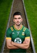 2 July 2025; Meath footballer Ciarán Caulfield poses for a portrait during a Meath Football media conference at Bective Stud in Balgil, Navan, Meath, ahead of the GAA Football All-Ireland Senior Championship semi-final match between Meath and Donegal next week. Photo by Piaras Ó Mídheach/Sportsfile