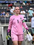 29 June 2025; Republic of Ireland goalkeeper Courtney Brosnan during the women's international friendly match between the USA and Republic of Ireland at TQL Stadium in Cincinnati, Ohio, USA. Photo by Stephen McCarthy/Sportsfile