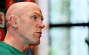 3 July 2025; Head coach Paul O'Connell during an Ireland rugby media conference at the Tbilisi Marriott Hotel in Tbilisi, Georgia. Photo by Brendan Moran/Sportsfile