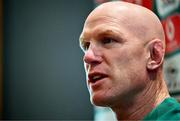 3 July 2025; Head coach Paul O'Connell during an Ireland rugby media conference at the Tbilisi Marriott Hotel in Tbilisi, Georgia. Photo by Brendan Moran/Sportsfile
