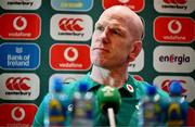 3 July 2025; Head coach Paul O'Connell during an Ireland rugby media conference at the Tbilisi Marriott Hotel in Tbilisi, Georgia. Photo by Brendan Moran/Sportsfile