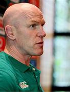 3 July 2025; Head coach Paul O'Connell during an Ireland rugby media conference at the Tbilisi Marriott Hotel in Tbilisi, Georgia. Photo by Brendan Moran/Sportsfile
