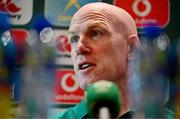 3 July 2025; Head coach Paul O'Connell during an Ireland rugby media conference at the Tbilisi Marriott Hotel in Tbilisi, Georgia. Photo by Brendan Moran/Sportsfile