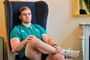3 July 2025; Gavin Coombes poses for a portrait during an Ireland rugby media conference at the Tbilisi Marriott Hotel in Tbilisi, Georgia. Photo by Brendan Moran/Sportsfile