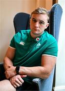 3 July 2025; Gavin Coombes poses for a portrait during an Ireland rugby media conference at the Tbilisi Marriott Hotel in Tbilisi, Georgia. Photo by Brendan Moran/Sportsfile