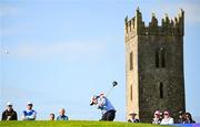 3 July 2025; Leona Maguire of Ireland watches her tee shot on the 10th hole during day one of the 2025 KPMG Women’s Irish Open Golf Championship at Carton House Golf Club in Maynooth, Kildare. Photo by Seb Daly/Sportsfile