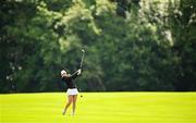 3 July 2025; Aine Donegan of Ireland watches her shot from the 15th fairway during day one of the 2025 KPMG Women’s Irish Open Golf Championship at Carton House Golf Club in Maynooth, Kildare. Photo by Seb Daly/Sportsfile