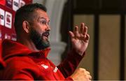 3 July 2025; Head coach Andy Farrell during a British & Irish Lions team announcement at The Intercontinental Sydney by OHG in Sydney, Australia. Photo by Steve Christo/Sportsfile