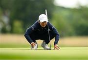 3 July 2025; Chiara Tamburlini of Switzerland lines up a putt on the ninth green during day one of the 2025 KPMG Women’s Irish Open Golf Championship at Carton House Golf Club in Maynooth, Kildare. Photo by Seb Daly/Sportsfile