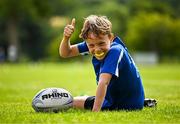 3 July 2025; Liam Wright during a Bank of Ireland Leinster Rugby Summer Camp at Stillorgan Rathfarnham RFC in Dublin. Photo by Sam Barnes/Sportsfile