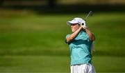 3 July 2025; Sara Byrne of Ireland plays a shot from the 11th fairway during day one of the 2025 KPMG Women’s Irish Open Golf Championship at Carton House Golf Club in Maynooth, Kildare. Photo by Seb Daly/Sportsfile