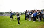 3 July 2025; Georgia Hall of England watches her shot from the 12th fairway during day one of the 2025 KPMG Women’s Irish Open Golf Championship at Carton House Golf Club in Maynooth, Kildare. Photo by Seb Daly/Sportsfile