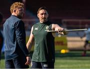 4 July 2025; Jack Conan, right, and Ollie Chessum play hurling after a British & Irish Lions captain's run at North Sydney Oval in Sydney, Australia. Photo by Steve Christo/Sportsfile
