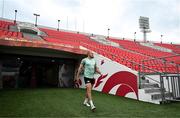 4 July 2025; Jacob Stockdale arrives for an Ireland rugby captain's run at Mikheil Meskhi Stadium in Tbilisi, Georgia. Photo by Brendan Moran/Sportsfile