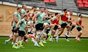 4 July 2025; Nick Timoney, centre, during an Ireland rugby captain's run at Mikheil Meskhi Stadium in Tbilisi, Georgia. Photo by Brendan Moran/Sportsfile