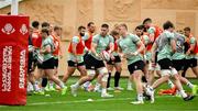 4 July 2025; Nick Timoney, centre, during an Ireland rugby captain's run at Mikheil Meskhi Stadium in Tbilisi, Georgia. Photo by Brendan Moran/Sportsfile