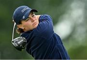 4 July 2025; Annabel Wilson of Northern Ireland watches her tee shot on the fourth hole during day two of the 2025 KPMG Women’s Irish Open Golf Championship at Carton House Golf Club in Maynooth, Kildare. Photo by Seb Daly/Sportsfile