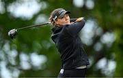 4 July 2025; Ariane Klotz of France watches her tee shot on the 18th hole during day two of the 2025 KPMG Women’s Irish Open Golf Championship at Carton House Golf Club in Maynooth, Kildare. Photo by Seb Daly/Sportsfile