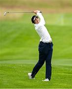 4 July 2025; Polly Mack of Germany watches her shot from the 17th fairway during day two of the 2025 KPMG Women’s Irish Open Golf Championship at Carton House Golf Club in Maynooth, Kildare. Photo by Seb Daly/Sportsfile
