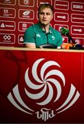 4 July 2025; Captain Craig Casey during a media conference after the Ireland rugby captain's run at Mikheil Meskhi Stadium in Tbilisi, Georgia. Photo by Brendan Moran/Sportsfile