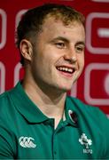 4 July 2025; Captain Craig Casey during a media conference after the Ireland rugby captain's run at Mikheil Meskhi Stadium in Tbilisi, Georgia. Photo by Brendan Moran/Sportsfile